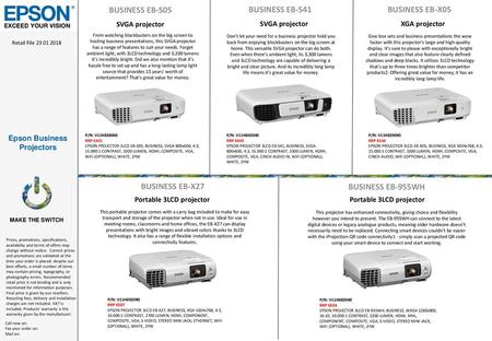 BUSINESS EB-S05 BUSINESS EB-S41 BUSINESS EB-X05 BUSINESS EB-X27