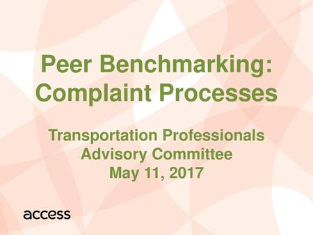 Peer Benchmarking: Complaint Processes