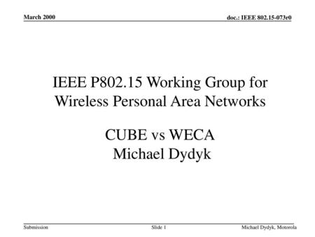 CUBE vs WECA Michael Dydyk