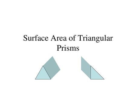 Surface Area of Triangular Prisms