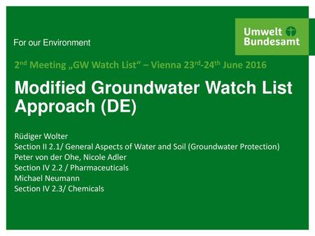 2nd Meeting „GW Watch List“ – Vienna 23rd-24th June 2016