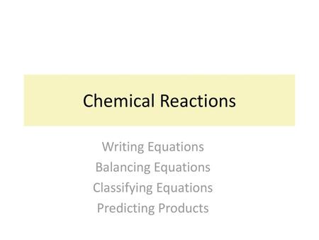 Classifying Equations