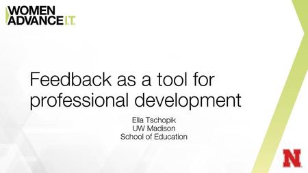 Feedback as a tool for professional development