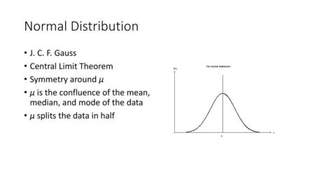 Normal Distribution J. C. F. Gauss Central Limit Theorem