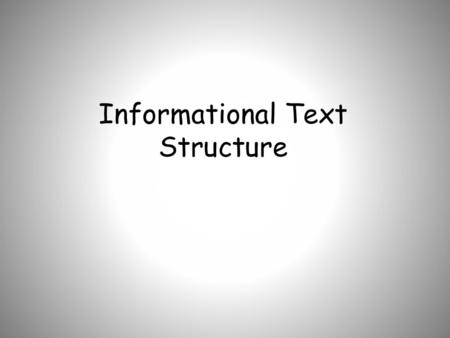 Informational Text Structure