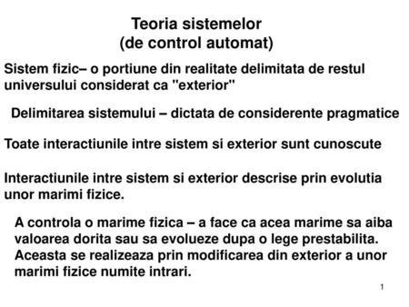 Teoria sistemelor (de control automat)