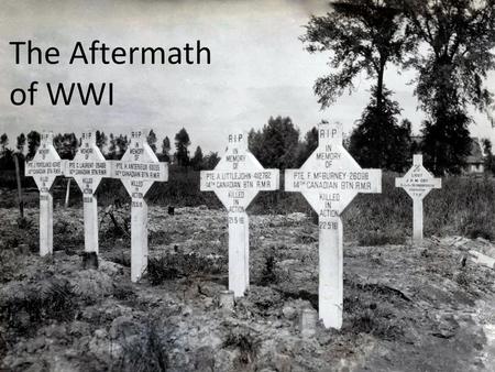 The Aftermath of WWI.