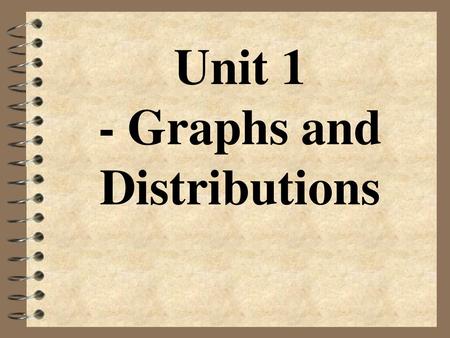 Unit 1 - Graphs and Distributions