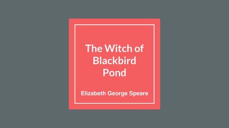 The Witch of Blackbird Pond