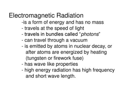 Electromagnetic Radiation