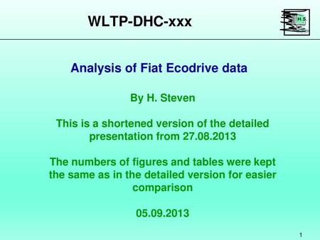 Analysis of Fiat Ecodrive data