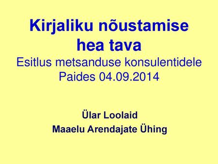 Ülar Loolaid Maaelu Arendajate Ühing