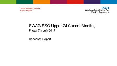 SWAG SSG Upper GI Cancer Meeting