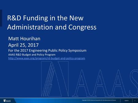 R&D Funding in the New Administration and Congress