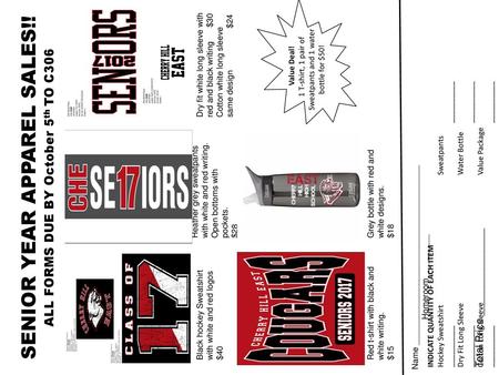 SENIOR YEAR APPAREL SALES!!