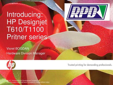 Introducing: HP Designjet T610/T1100 Pritner series