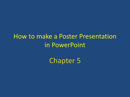 How to make a Poster Presentation in PowerPoint