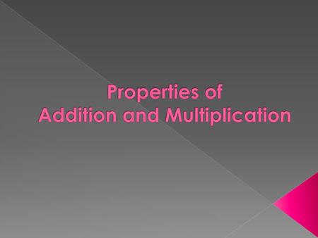 Properties of Addition and Multiplication