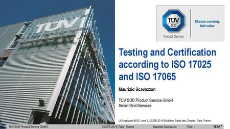 Testing and Certification according to ISO and ISO 17065