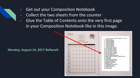 Get out your Composition Notebook