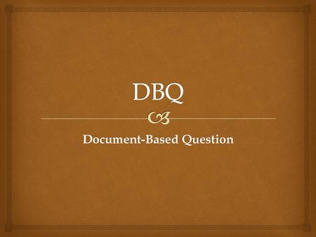 Document-Based Question