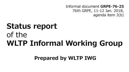 WLTP Informal Working Group