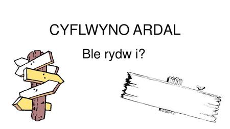 CYFLWYNO ARDAL Ble rydw i?.