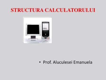 STRUCTURA CALCULATORULUI