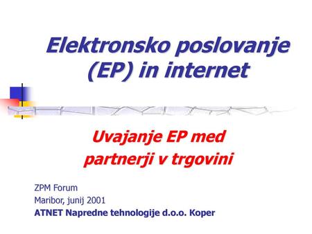 Elektronsko poslovanje (EP) in internet