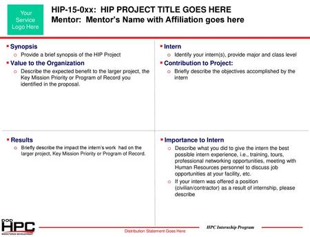 Distribution Statement Goes Here