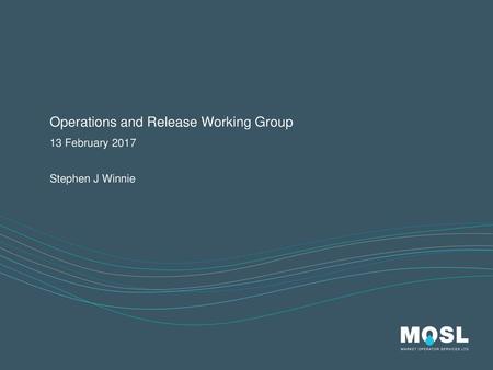 Operations and Release Working Group