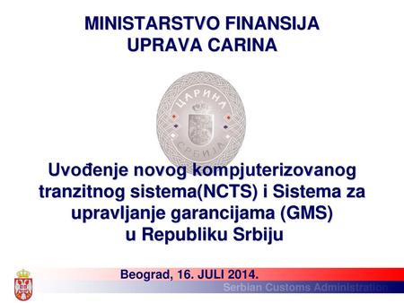 MINISTARSTVO FINANSIJA UPRAVA CARINA