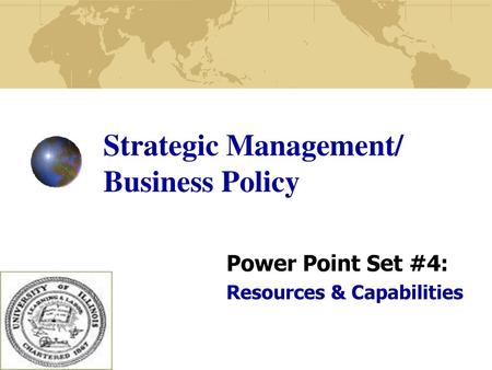 Strategic Management/ Business Policy