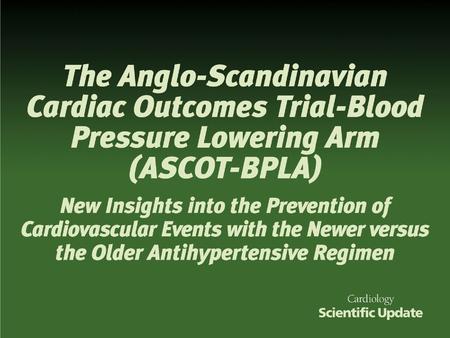 The following slides highlight a presentation at the Hotline Session of the European Society of Cardiology Annual Congress, September 3-7, 2005 in Stockholm,