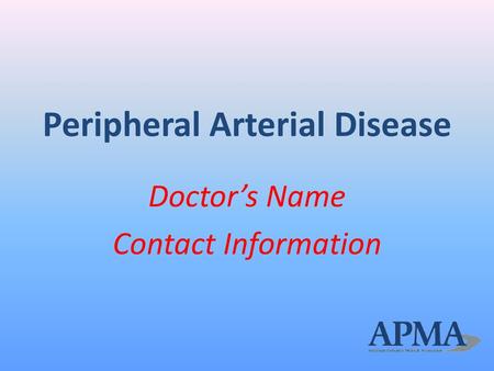 Peripheral Arterial Disease