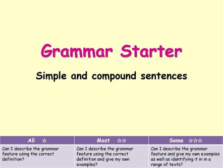 Simple and compound sentences