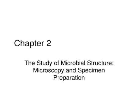 The Study of Microbial Structure: Microscopy and Specimen Preparation