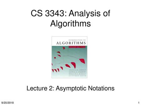 CS 3343: Analysis of Algorithms