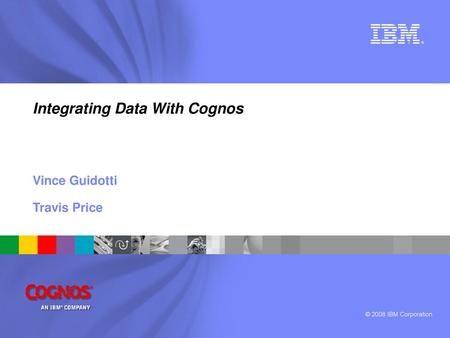 Integrating Data With Cognos