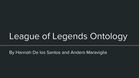 League of Legends Ontology