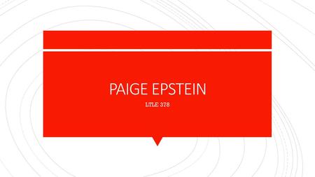 PAIGE EPSTEIN LTLE 378.