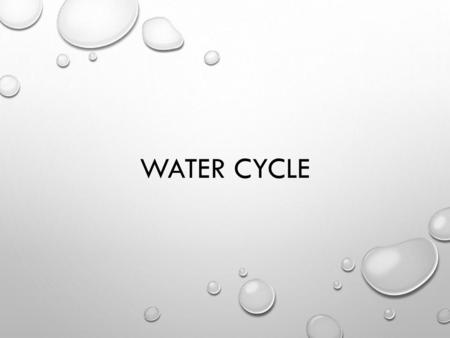 Water Cycle.