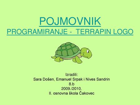 POJMOVNIK PROGRAMIRANJE - TERRAPIN LOGO