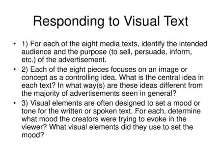 Responding to Visual Text