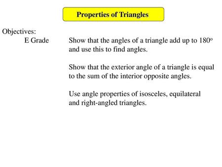 Properties of Triangles