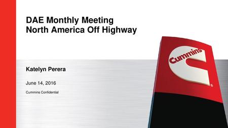 DAE Monthly Meeting North America Off Highway