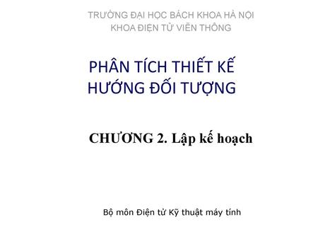 PHÂN TÍCH THIẾT KẾ HƯỚNG ĐỐI TƯỢNG