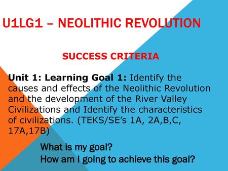 U1LG1 – Neolithic Revolution