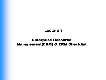 Enterprise Resource Management(ERM) & ERM Checklist