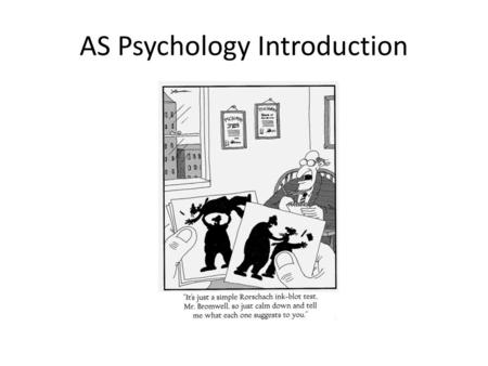 AS Psychology Introduction